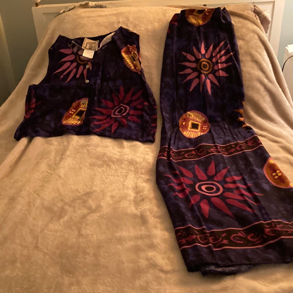 Woman”s wrap around skirt and top